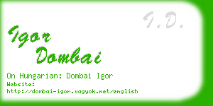 igor dombai business card